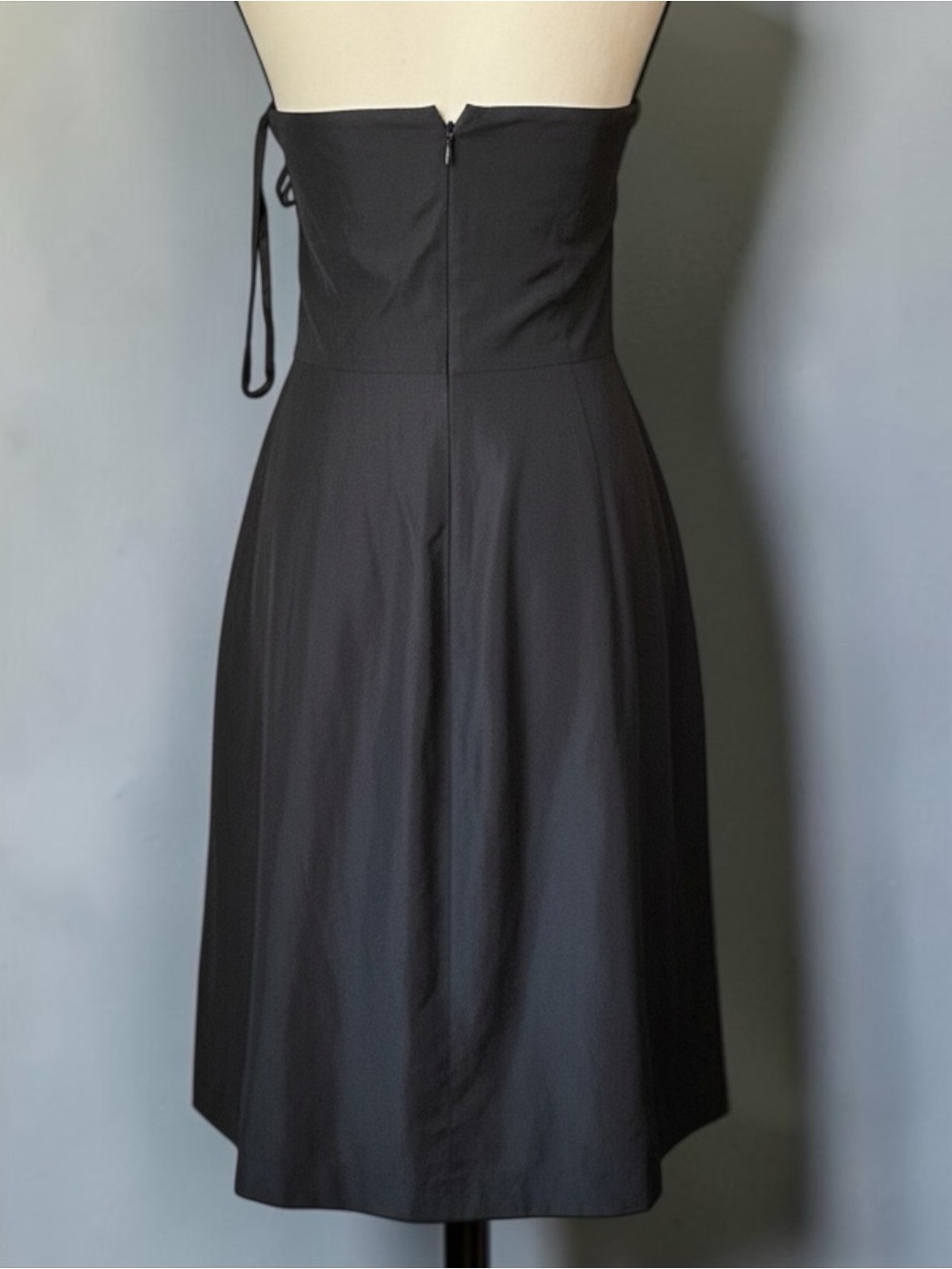 Theory Honey Black Strapless Pleated A-Line Dress Size 6 - Picture 4 of 6